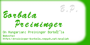 borbala preininger business card